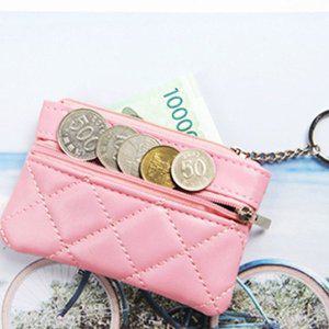 [기타]일본동전지갑 2포켓 여행용 카드 동전 파우치 핑크 (WFGILJU)