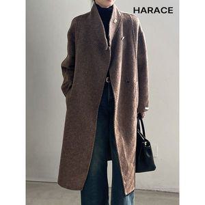 [헤레이스] 울80  빗살 차이나 핸드메이드 코트 YMSH24FW754_P378477759