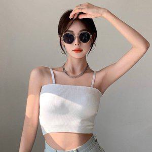 [옷자락]여성 나시 브라 내장 여름 헬스 크롭티 민소매_P346689194