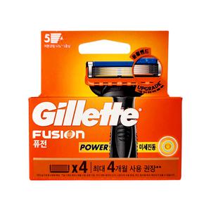 매직크린 질레트 퓨전 파워 미세진동 면도날 4p