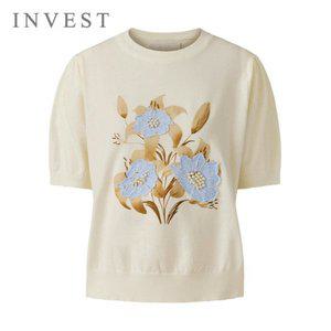 [인베스트]진주 플라워 나염 니트_INI5M1KT2011