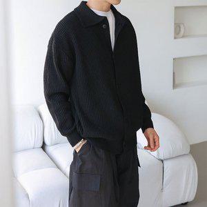 [리빌모아]국산 남자 블랙홀 카라 가디건 DS2-CA-Q066-검정