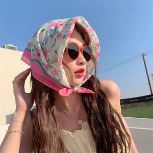 휴양지룩 꽃잎 스카프 페이즐리 패턴 두건 헤어 쁘띠