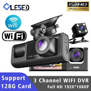 WiFi 3 카메라 자동차 DVR 차량 채널 DVR 레코더 내부 3 방향 대시 캠 FHD 1080P 비디오 미니 레지스터 대