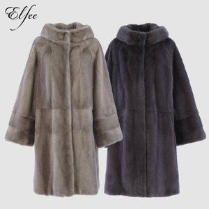 [진도 엘페](본점)[진도 Elfee] 풀스킨 휘메일 유색 밍크 후드 롱코트(E8W3EC14_)