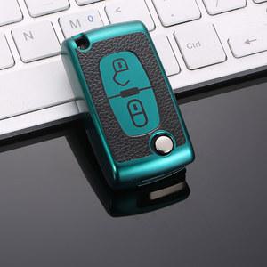 차키케이스 TPU 가죽 2/3 버튼 자동차 원격 시트로엥 C2 C3 C4 C5 C6 C8 푸조 107 207 307 308 407 607