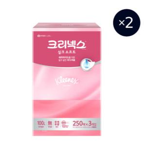 크리넥스 미용티슈 실크소프트 사무실 250매 3입 2개