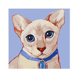 DIY그리기 페인팅 명화 러시안블루냥이 25X25퍼즐 그림 사진액자 인테리어소품 냥이