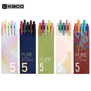 [문구나라]KACO 사인 펜 젤 0.5mm 리필  잉크 쓰기 내구성 서명 5 색 빈티지 컬러 마카롱 선물 세트