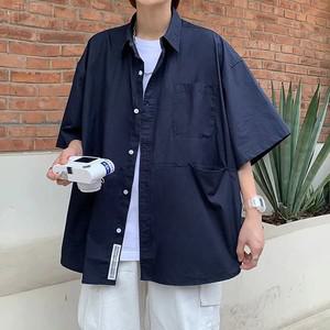 남성 데일리 빅포켓 오버핏 캐주얼 반팔 남방 여름 셔츠