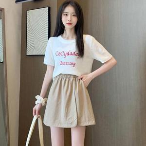 [오노마] ONM 여름 시원한 5부 랩 치마 반바지 밴딩 와이드 스커트