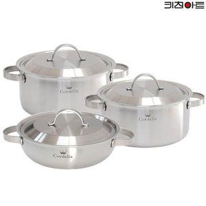 [키친아트]코델리아 통5중 인덕션 냄비세트 3종D(양20+24+전24)[31922978]