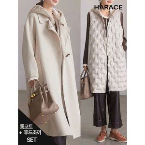 [헤레이스] 울100  오리털100  밍크후드 핸드메이드 코트 YMSH24FW778_P378750079