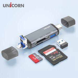 [유니콘] OTG멀티카드리더기 A타입/C타입/IOS 8핀 USB3.1포트지원 XC-3000M