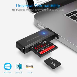 cf카드 메모리카드  USB3.0 카드 리더기 마이크로 SD HC XC TF MIMC RSMMC 메모리 작성기 보기 어댑터 동글