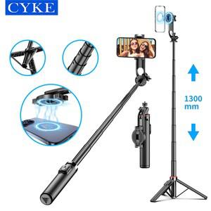 CYKE 마그네틱 셀카봉 삼각대, 무선 리모컨 포함, 스마트폰 휴대폰 스탠드, 아이폰 1300mm 알루미늄 C20