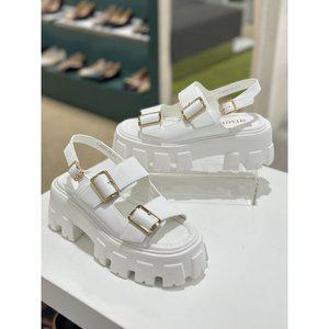 [여주점][미소페][미소페] 여성 워커 아웃솔 2선 버클 스트랩 통굽 샌들(2color)012424711 화이트