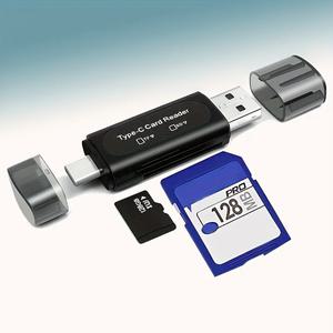 cf카드 메모리카드 TYPE-C 4-in-1 다기능 카드 리더기 메모리 스틱용 외부 저장 장치 블랙 스트레치 USB 3.