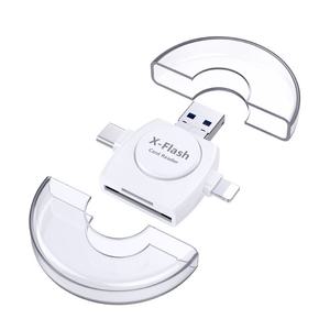 cf카드 메모리카드  4 In 1 카드 리더기 USB Type-C 마이크로 조명 Apple Android 컴퓨터 확장 헤더용 고속