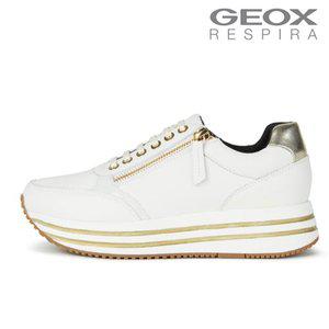 [제옥스](강남점)[GEOX]제옥스 여성 New 21 F/W 컴포트 플랫폼 스니커즈 켄지 W1X6QHA1F91 화이트/골드