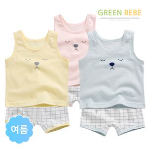 그린베베/출산/아기옷/신생아/남아/여아/아기잠옷/내복/실내복/런닝/나시/여름용_잠탱이 쟈가드내의(나시)