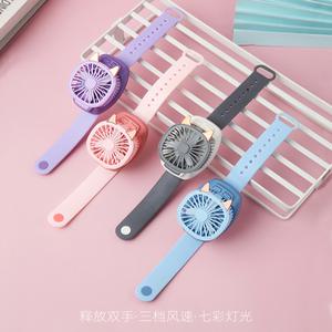 미니 선풍기 손몬시계형 미니캣 LED 라이트 여행