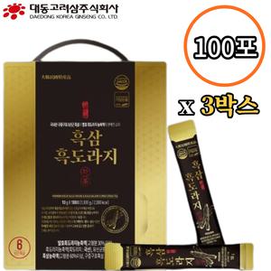 대동고려삼 구증구포 흑삼 발효 흑도라지 진액 스틱 100포 x3박스 6년근 농축액 사포닌 환절기 온가족 건강