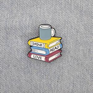 BTZ206 독서 책 뱃지 브로치 DRINK READ 배지