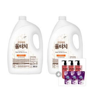 피죤 울터치 중성세제, 4L, 2개 + 증정(22퓨어 시카 핸드솝 애플밤, 300ml, 3개 + 고농축피죤 시그니처 미스틱레인, 300ml, 3개)