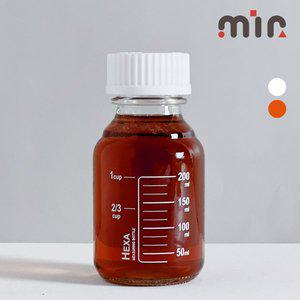 [MIR]헥사 눈금유리병 250ml GL45캡 랩보틀 주스 우유 스무디 공병