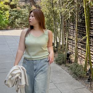 [제작/빅사이즈]이블렛 하오딘 V넥 니트 나시 제이스타일