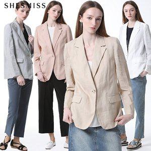 [쉬즈미스]SHESMISS)] 린넨 싱글 원버튼 자켓