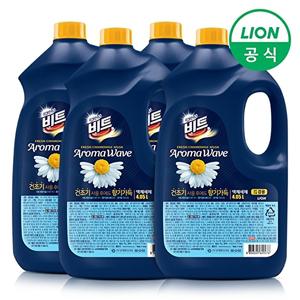 [비트]비트 아로마웨이브 액체세제(일반/드럼 겸용) 카모마일 4.05L용기 4개