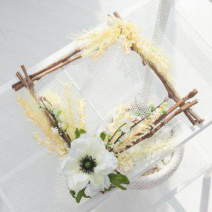 [플라워트리]아네모네사각리스 28cm (2컬러) 조화 리스 벽장식 인테리어