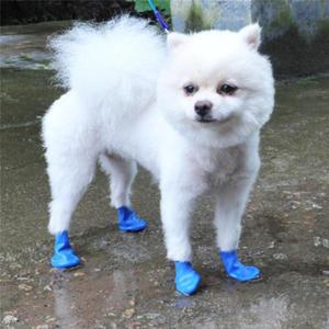 반려동물 양말 치와와 풍선 유형 고무 장화 휴용 개 액세서리 야외 신발 에 대 한 4 /