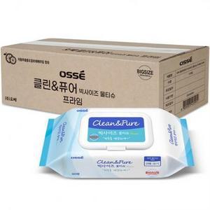 오쎄 클린앤퓨어 빅사이즈 물티슈 프라임 캡형 300 x 200 mm 60매, 10개 one option