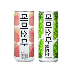 데미소다 복숭아 250ml/ 5캔+청포도 250ml/ 5캔 총10캔
