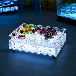 과일 안주 접시 LED 발광 파티 볼 클럽 트레이 식기 얼음패턴 백색광