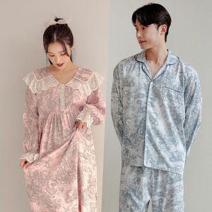 [바풀] LL33065 52 커플잠옷 모달 면 홈드레스 남성 여성 파자마 원피스 잠옷_P351463497
