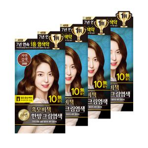 리엔 흑모비책 크림 염색약 120g_자연갈색 x 4개