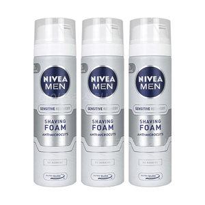 니베아 맨 센서티브 리커버리 쉐이빙 폼 200ml x 3개 남성 면도 크림