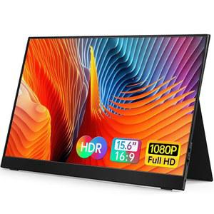 VILVA 휴대용 노트북 모니터 15.6인치 1080P FHD IPS 디스플레이 커버가 있는 노트북용 USB C HDMI 모니터와 스피커 외장 모니터 /PC /MAC /PHONE /XBOX 호환용 스위치 /PS4