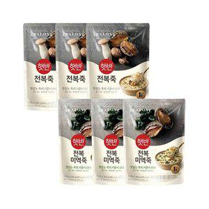 햇반죽 전복죽 420g x3개+전복미역죽 420g x3개