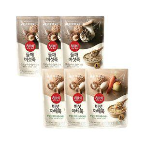 햇반죽 들깨버섯죽 420g x3개+버섯야채죽 420g x3개