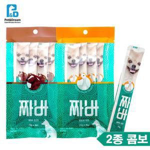 강아지 츄르 유산균 소고기 오리 2종세트 간편식 짜요 믿을수있는 파우치