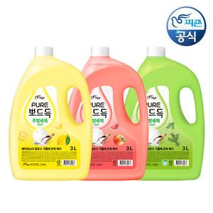 피죤 퓨어 대용량 주방세제 뽀드득 3L 용기 x 3개