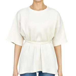 베이스레인지 베이스레인지 여성 랩 반팔티셔츠 FSHT RIB 000 OFF WHITE
