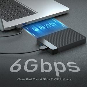 GUDGA 외장 하드 드라이브 HDD 케이스, 2.5 인치 인클로저, SATA to USB 3.0/3.1 6Gbps 휴대용 지지대