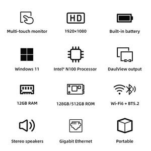 SZBOX Alder Lake N100 5.5인치 터치스크린 포켓 미니 PC WINS 11 12GB DDR5 4800Mhz M.2 SSD WiFi6 LAN 테