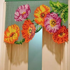 복숭아 꽃 비즈 제이드 그라데이션 보석 여성용 멀티